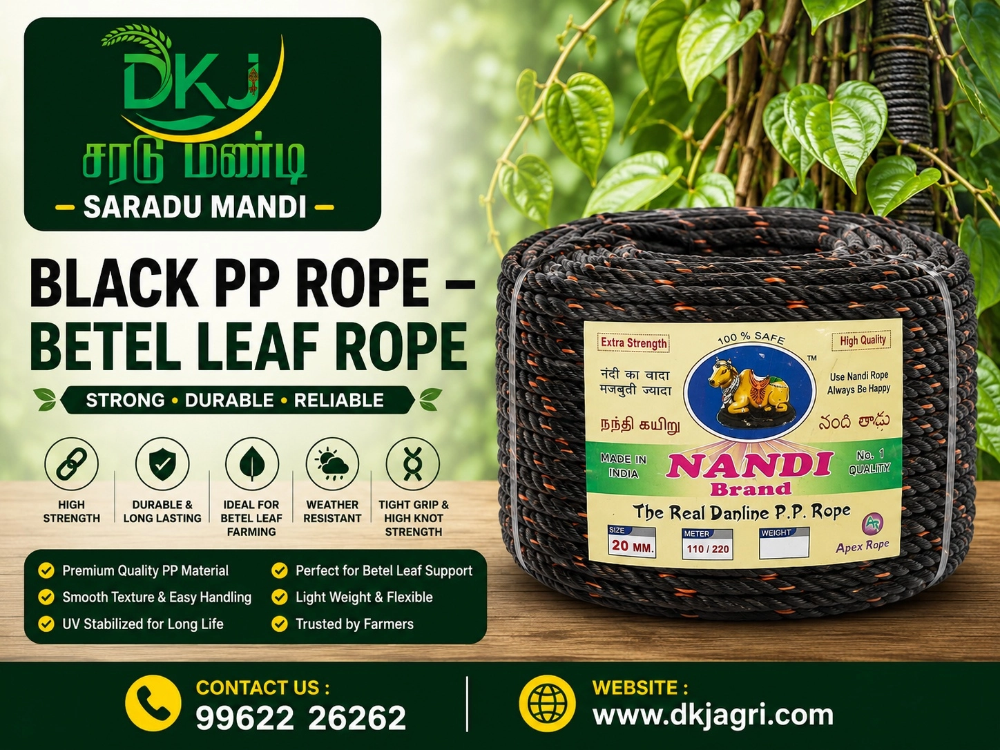 Black PP Rope – Betel Leaf Rope