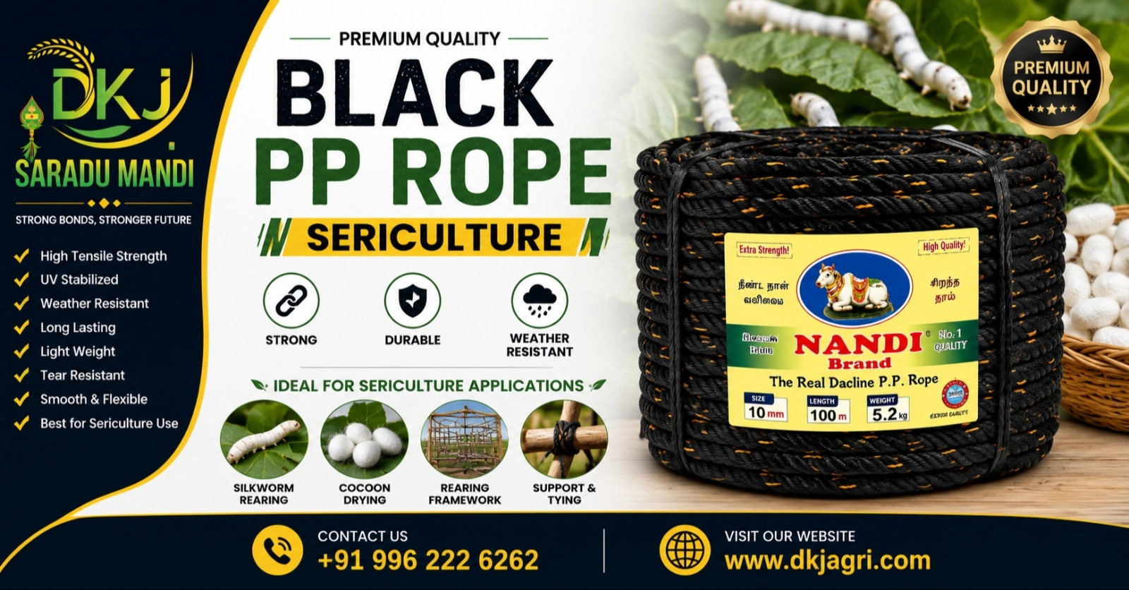Black PP Rope – Borewell Rope