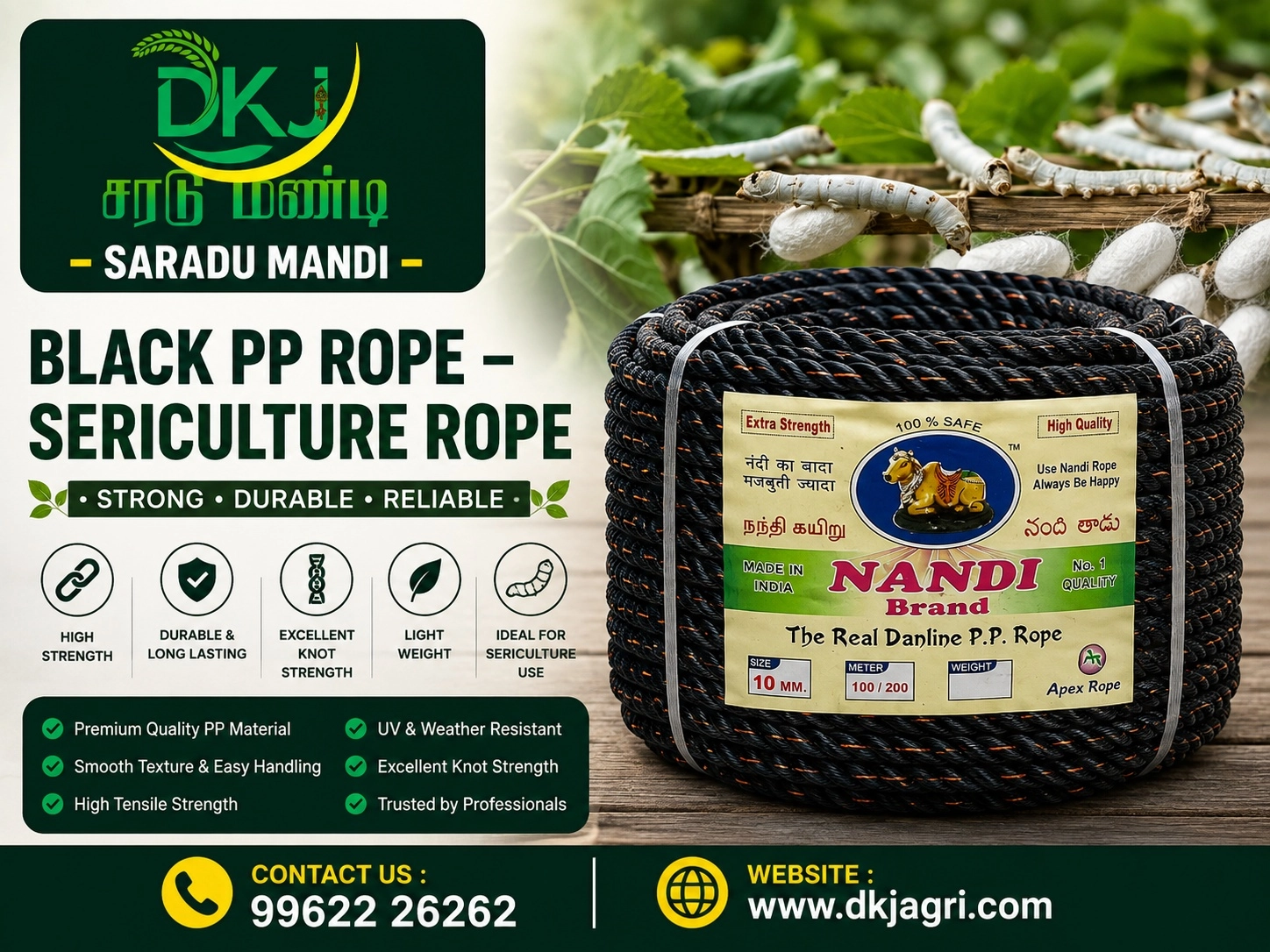 Black PP Rope – Sericulture Rope