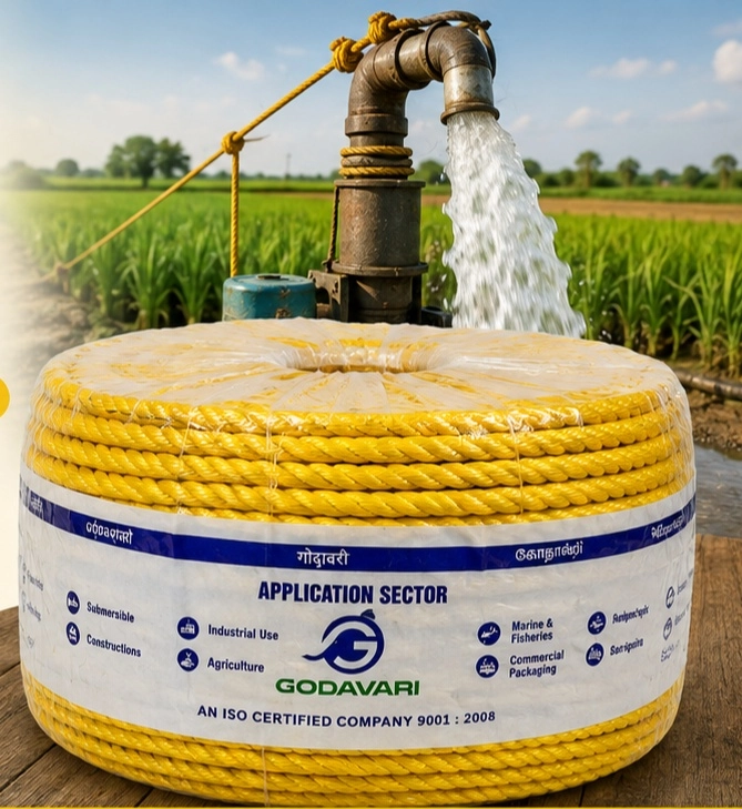 Yellow Pure Virgin PP Rope – Borewell Rope - DKJ SARADU MANDI