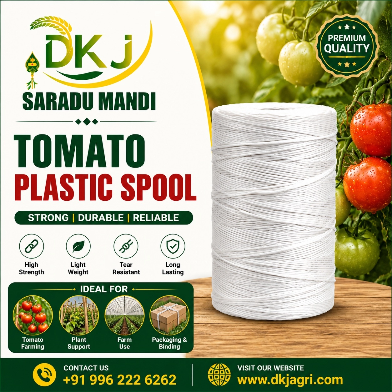 TOMATO PLASTIC SPOOL - DKJ SARADU MANDI